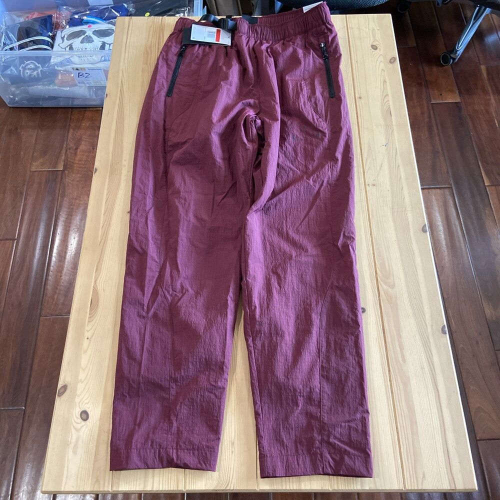 NIKE Air Jordan Jogger Pants L Burgundy Red Woven Belt 23 Engineered